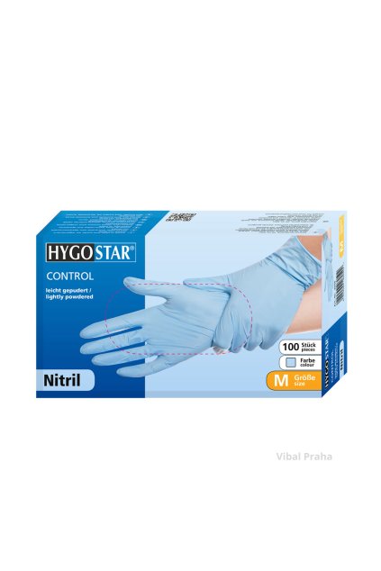 Rukavice nitrilové modré, M, bez pudru, 3,5 g, 100ks x  10 bal