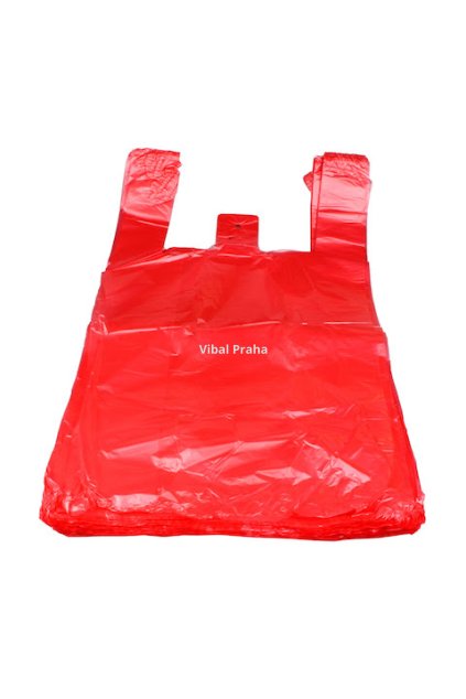 Red Plastic bag  10kg, 372g 30+18x53cm 9my, 100pcs/20 packs