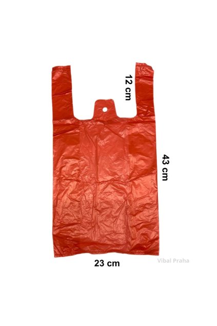 Taška HDPE Červená 4KG 23x12x43cm 12my 333ks/20bal