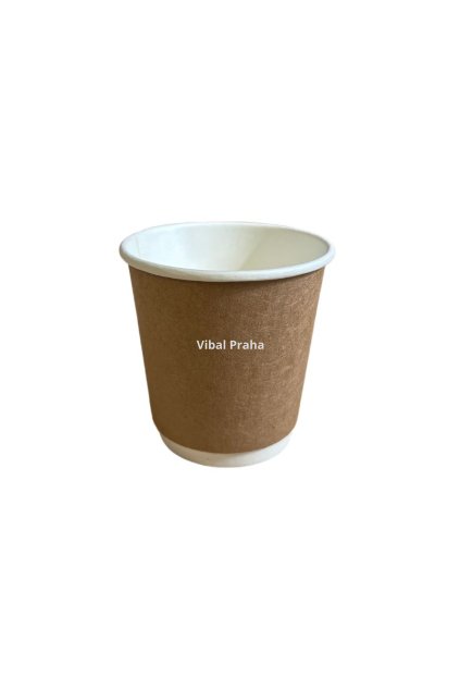 Double-wall paper cup brown 120ml 40pcs/25 packs