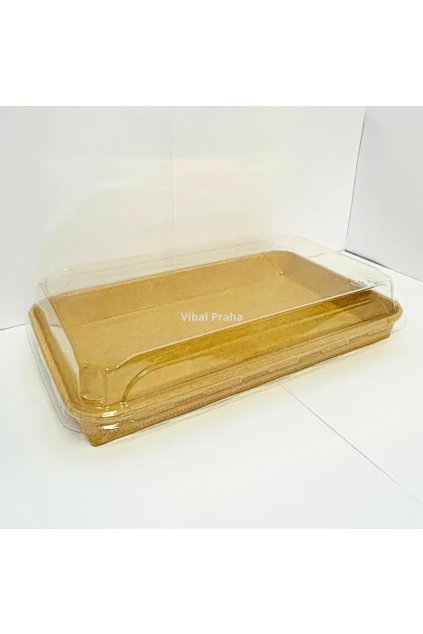 Miska na sushi s víčkem PAP 241x152x50mm 50ks/4bal
