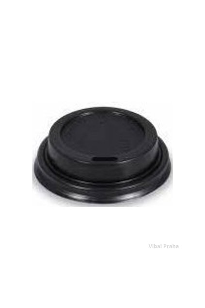 Black lid PS for cups 250ml Ø80mm 100pcs/10 packs