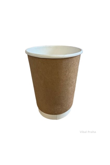 Double-walled brown paper cup 350ml 25pcs/20 packs