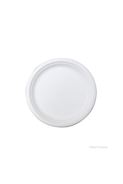 BIO round plate from sugarcane 26cm 125pcs/4 packs