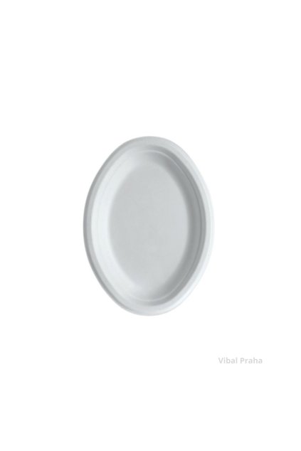 BIO ovale Platte aus Zuckerrohr 26cm 125Stk/4Pkg