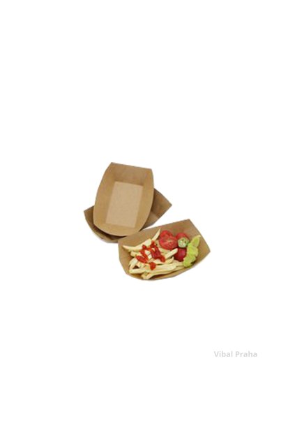 Brown paper boat tray 120x80x26mm 250pcs/4 packs