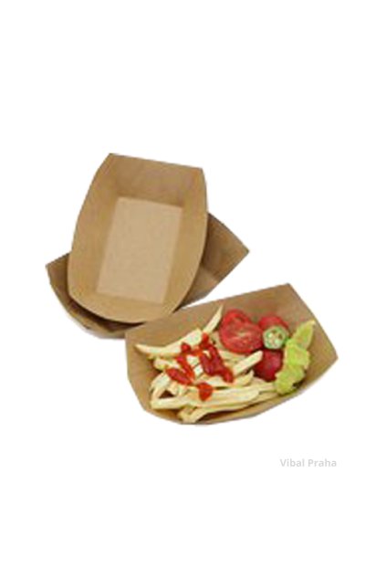 Brown paper boat tray 205x133x45mm 250pcs/4 packs
