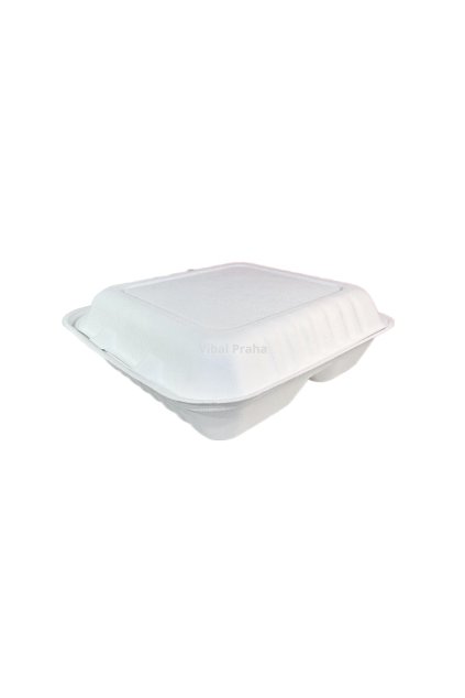3-compartment sugarcane menu box 220x220x75mm 50pcs/4packss