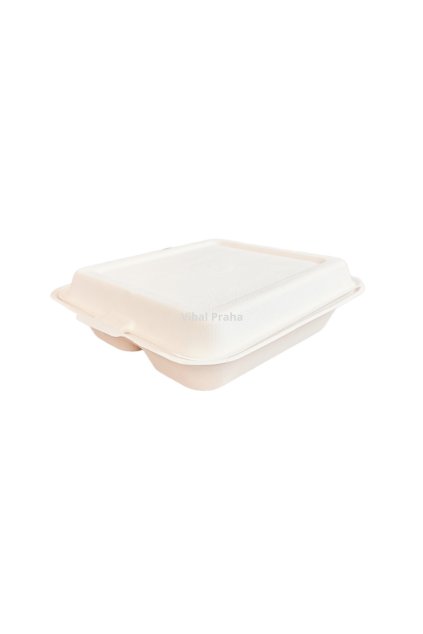 Hộp menu 3 ngăn từ bã mía 205x205x70mm 50cái/4bịch
