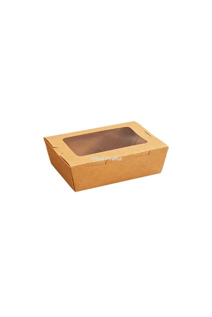 KRAFT Box mit Fenster 500ml - 16oz 150x110x39mm 50Stk/4Pkg