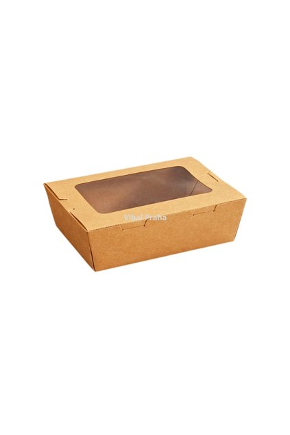 KRAFT Box mit Fenster1600ml 210x144x60mm 50Stk/4Pkg