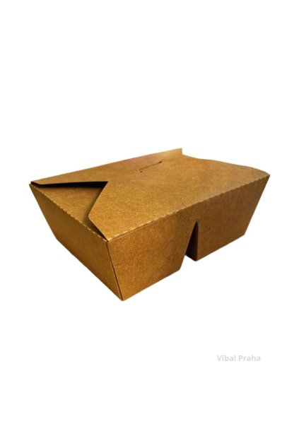 Two compartment KRAFT paper box 1200ml 170x140mm 50pcs/4 packs