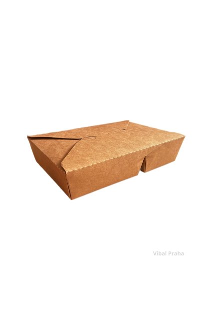 Two compartment KRAFT paper box 1600ml 213x150mm 50pcs/4 packs