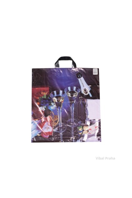 Tasche mit Champagnermotiv 430x500mm 500Stk/Ktn