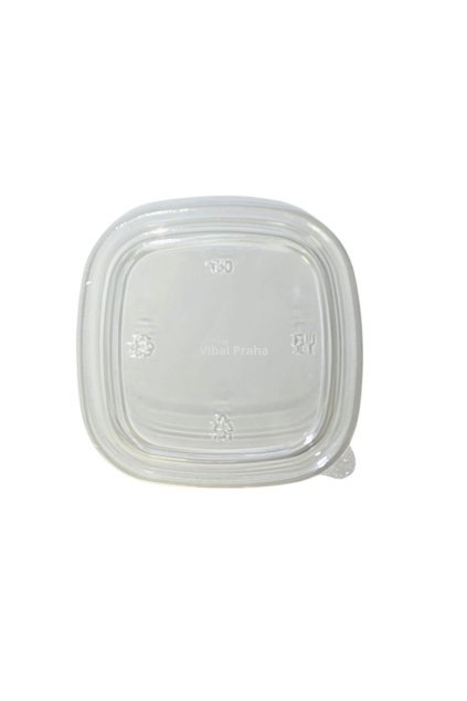 PET lid for square tray 132x132mm
