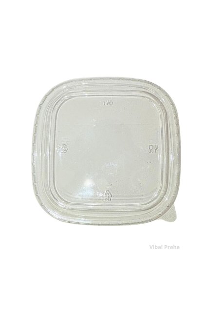 PET lid for square paper bowl 175x175mm 50pcs/6 packs