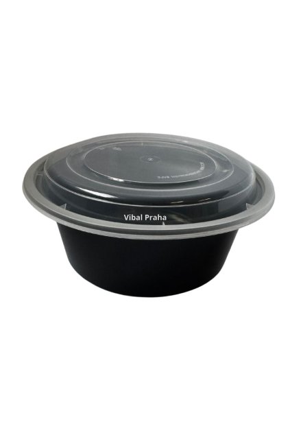 Plastic bowl PP 1100ml with lid Ø185mm 50pcs/3 packss