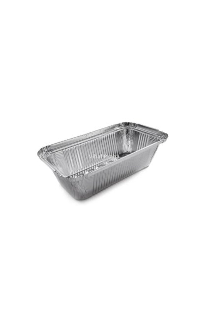 Aluminium container, 670ml, 202x109x49mm 100pcs/ 10 packs