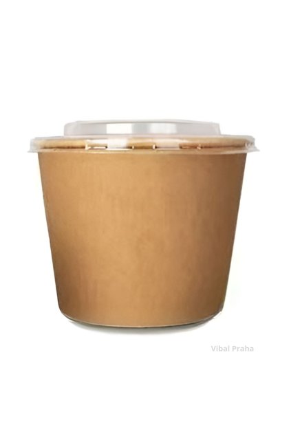 Braune papierschale mit deckele 998ml 25stk x 12pkg