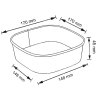 Bát giấy vuông 750ml 175x175x45mm
