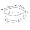 Quadratische Papierschale 500ml - 16oz 132x132x50mm