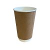Brauner doppelwandiger Pappbecher 450ml - 16oz 25Stk/20Pkg