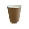 Dvoustěnný papírový kelímek, hnědý 350ml 25ks x  20bal