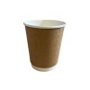 Dvoustěnný papírový kelímek, hnědý 250ml 25ks/20bal