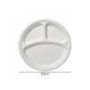 BIO 3-section round plate from sugarcane 26cm 125pcs/4 packs