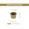 Braune Papierschale für Suppe, 580ml - 20oz 25Stk/20Pkg