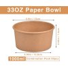 Brown paper bowl for salad 1000ml 50pcs/ 6packs