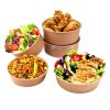 Brown paper bowl for  salad 1300ml 50pcs/ 6packs