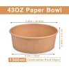 Bát giấy nâu cho salad 1300ml 50 cái/6 bịch