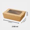 KRAFT box with window 2100ml 220x164x65mm 50pcs/4 packs