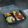 Plastic box three-compartment PP 1100ml with lid