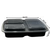 Plastic box three-compartment PP 1100ml with lid