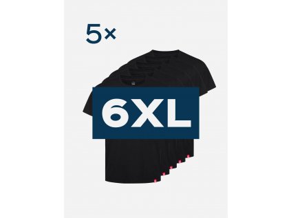 5pack pánskych čiernych tričiek AGEN - 6XL
