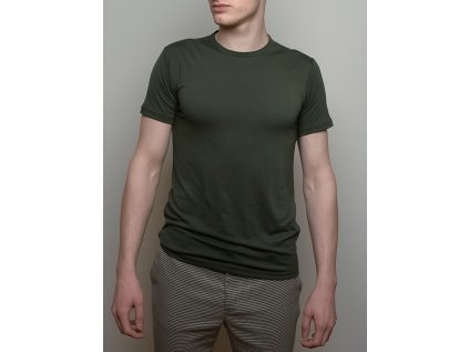 Pánské tričko ze 100% merino vlny s krátkým rukávem dark green Merino.live S