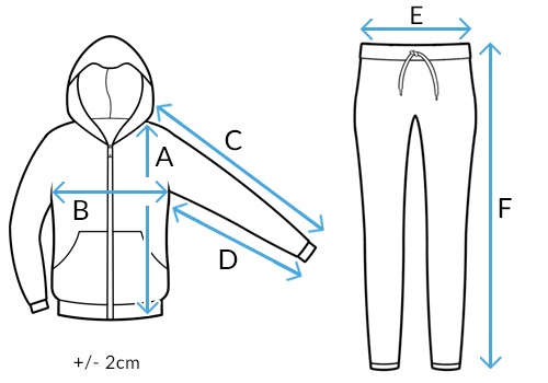 Tabulka velikostí – dámská oversize tepláková souprava DRESIS Dstreet