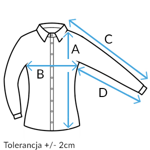 Velikostní tabulka dámská halenka Dstreet