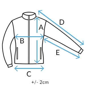Tabulka velikostí – dámská bunda Dstreet