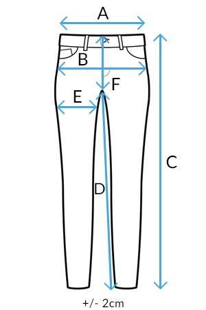 Tabulka velikostí – dámské džíny Dstreet