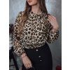 Dámská oversize halenka SAVANA s leopardím vzorem (Velikost U)