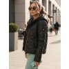 Dámská prošívaná bunda s kapucí černá Dstreet (Barva Černá, Velikost S)