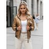 Dámská prošívaná bomber bunda GLAMCIX béžová Dstreet (Barva Béžová, Velikost S)