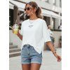 Dámské oversized tričko HELLO VIBE bílé (Barva Bílá, Velikost S)