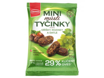 MINI MÜSLI TYČINKY S OŘÍŠKY BEZ LEPKU 70 g