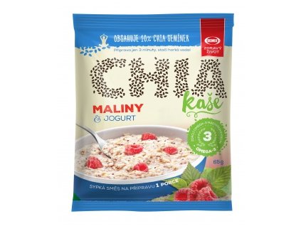 Ovesná chia kaše s malinami a jogurtem 65g , Semix