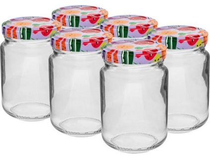 Browin Zavařovací sklenice 156 ml + barevné víčko 53 mm, 6 ks