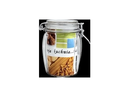 DuraHome Dóza s pákovým uzávěrem 0,8 l - pásky